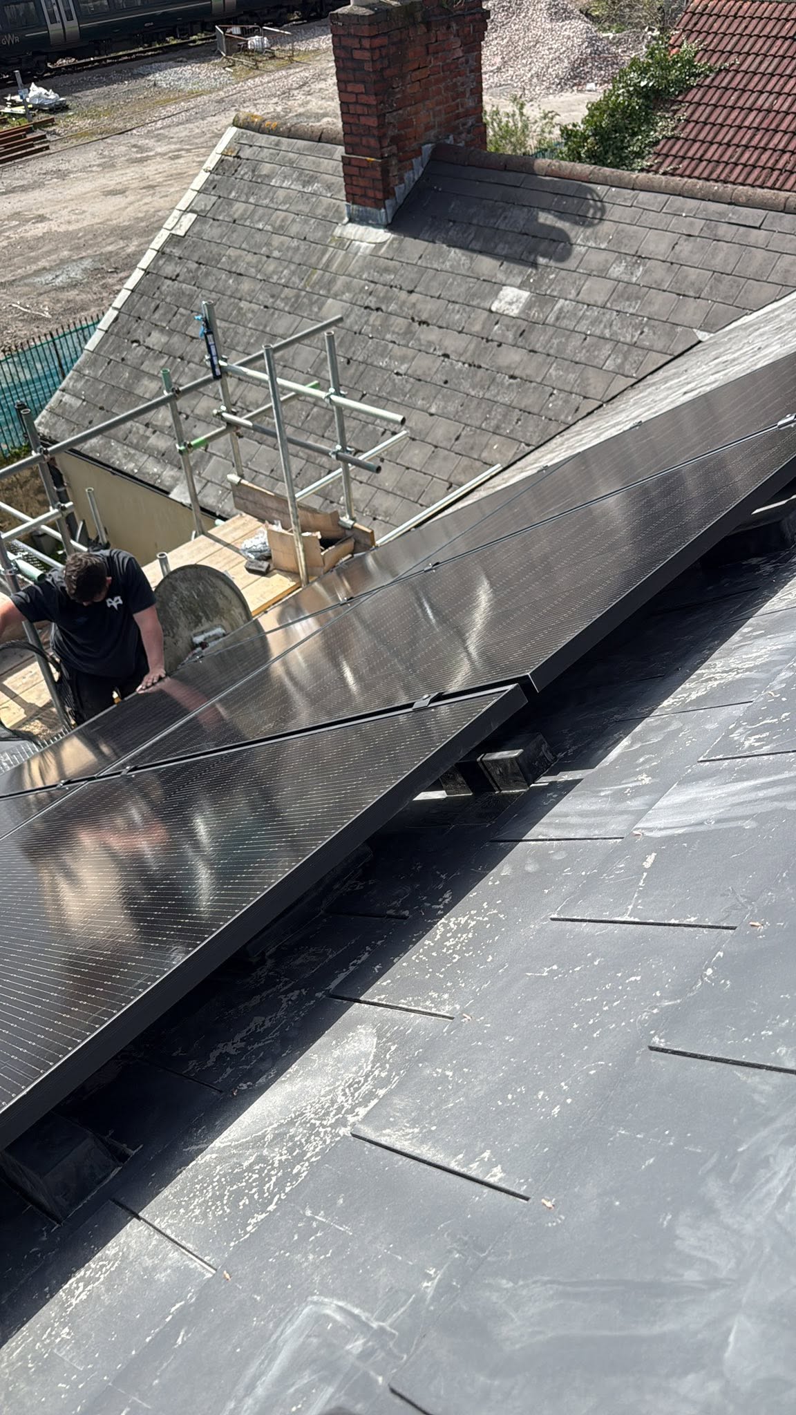 main image of Slate Roof Replacement with Solar Panel Installation in Cardiff